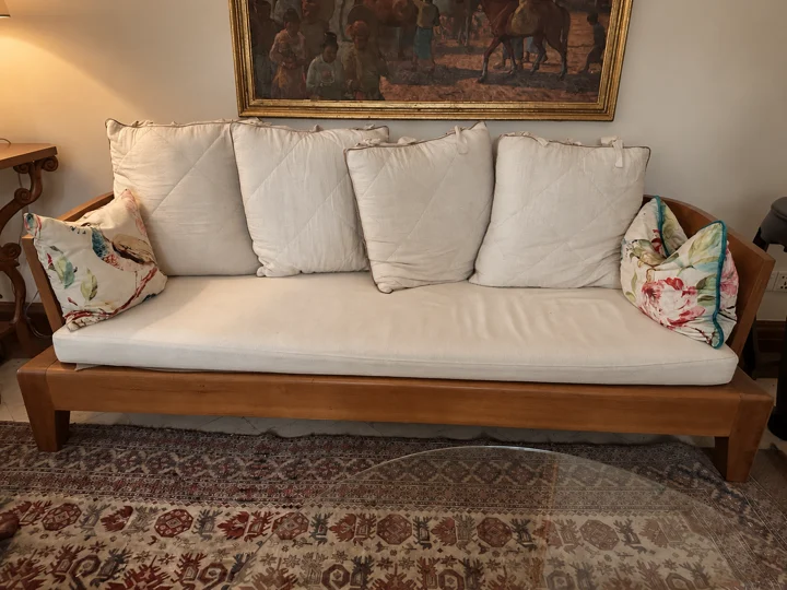 The hardwood sofa