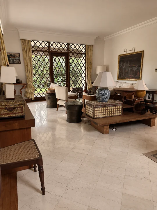 An interior, lived in