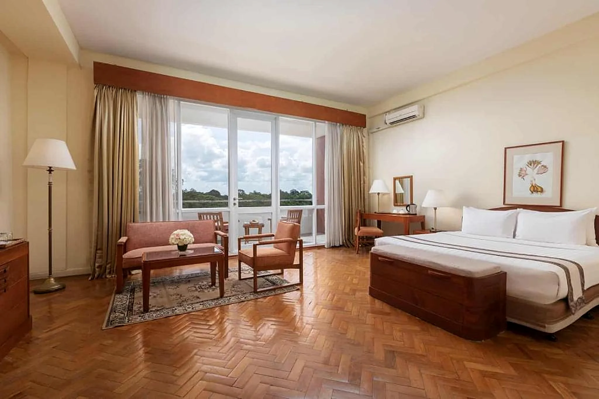 Double-click to enlarge A guest room at the Inya Lake Hotel