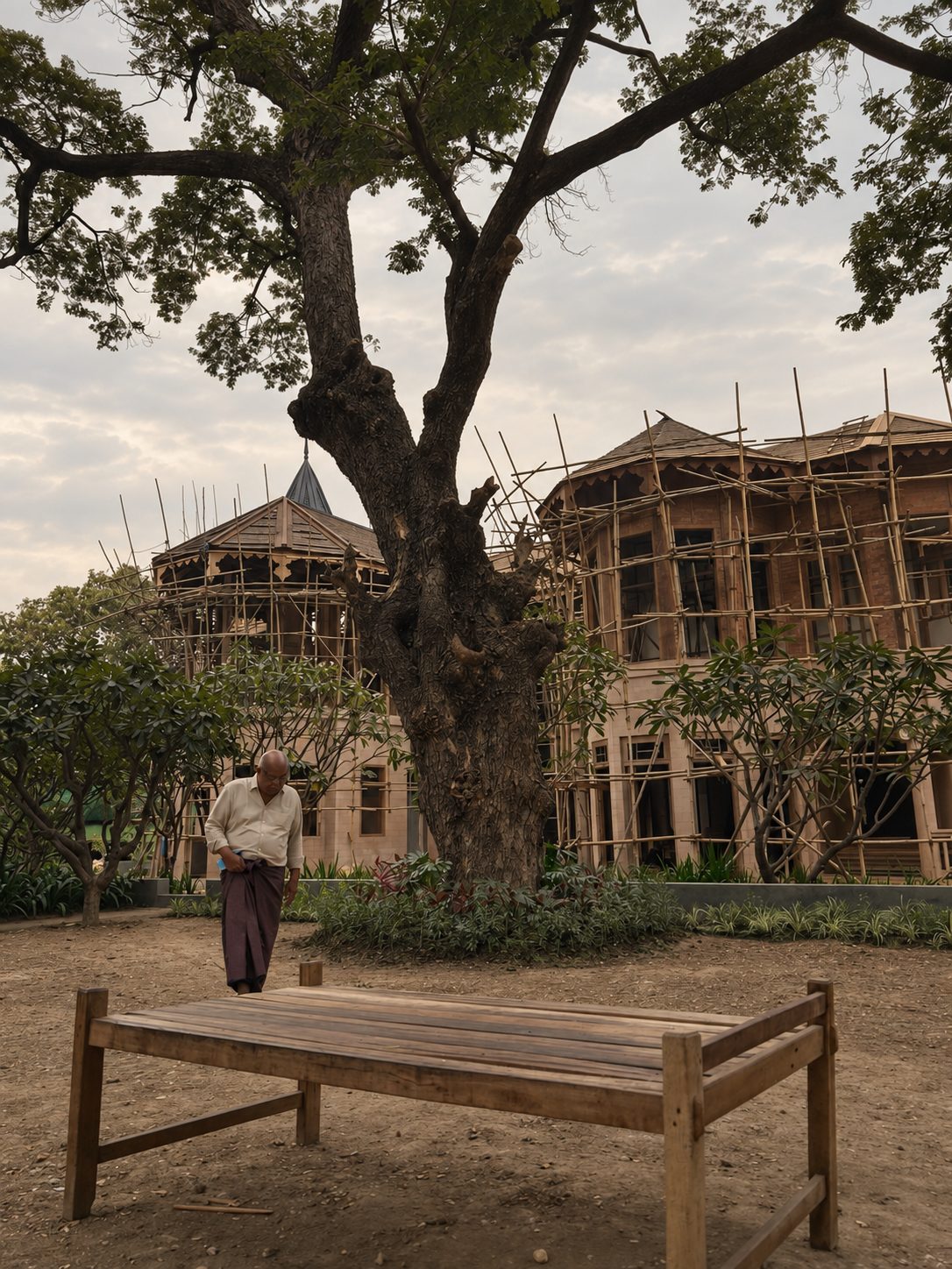 Traditional teak house under restoration