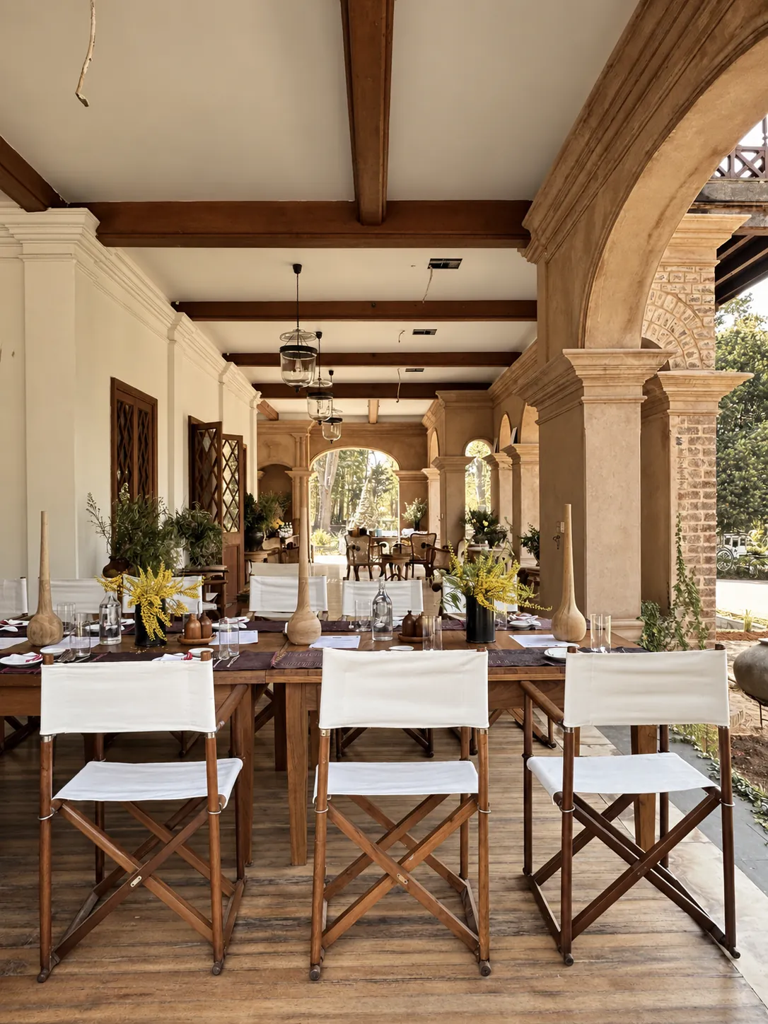 Double-click to enlarge Veranda set for lunch